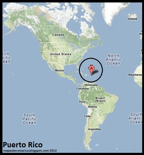 Mapa de Relieve de Puerto Rico en En América